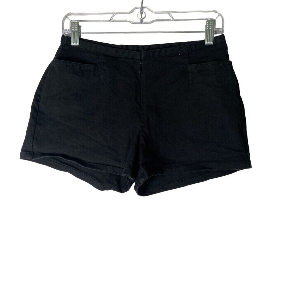 Xhilaration Chino Shorts Sz 7 27W 2.5" Inseam Black Mid Rise Casual Pockets